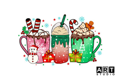 Christmas Coffee Cups PNG