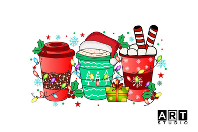 Christmas Coffee Cups PNG