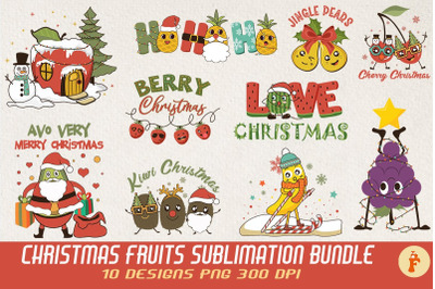 Christmas Fruits Sublimation Bundle