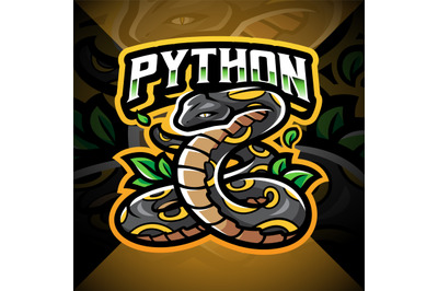 Python esport mascot logo design