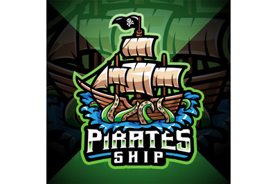 Pirates ship esport mascot logo design