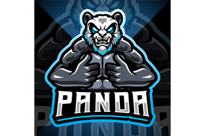 Panda fighter esport mascot logo