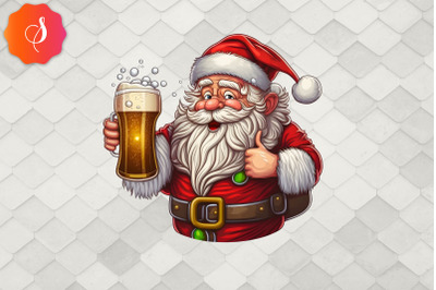 Drinking Beer Santa Claus Christmas