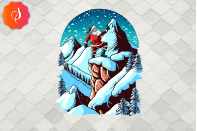 Climbing Santa Claus Funny Christmas