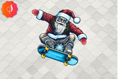 Skating Santa Claus Funny Christmas