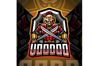 Voodoo samurai esport mascot logo design