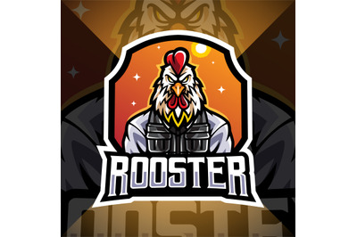 Rooster esport mascot logo design