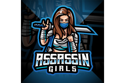 Assassin girls esport mascot logo design