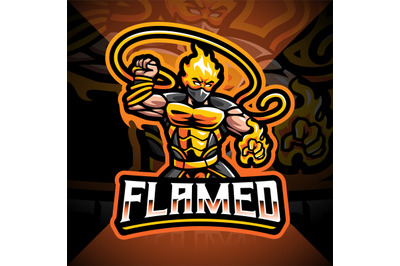 Fire man esport mascot logo design