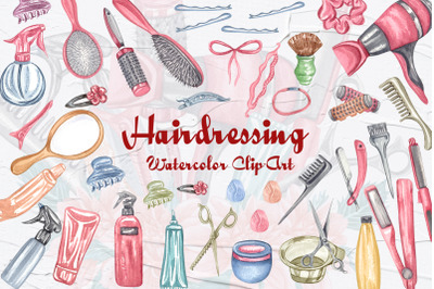 Hairdressing Watercolor Clipart