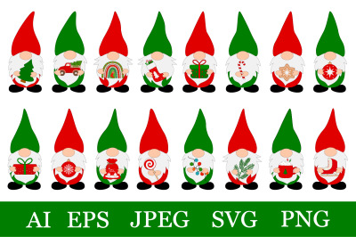 Christmas Gnome bundle SVG. Winter Gnome. Gnomes sublimation