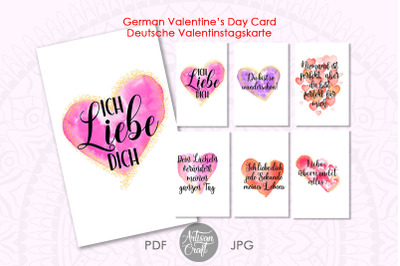 German Valentines Day Cards, Valentines Day cards in German language