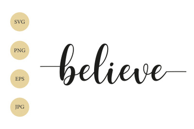 Believe SVG, Believe with tails, Christian SVG, Believe Silhouette
