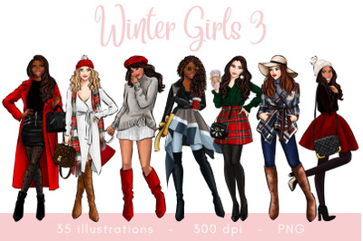 Winter Girls 3 fashion clipart