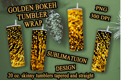 Golden bokeh tumbler bundle, PNG