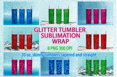 Glitter and bokeh christmas tumbler designs, PNG