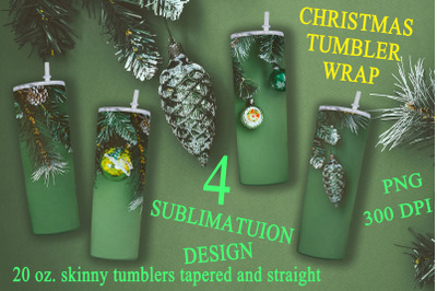 Christmas tumbler wrap bundle, PNG