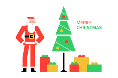 Santa Claus and Christmas tree