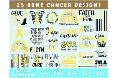 Bone Cancer Awareness SVG Bundle, 25 Bundle, Bone Cancer Cricut Files