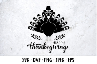 Happy Thanksgiving hand lettered SVG