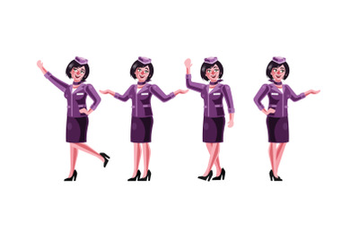 Stewardess Character Graphics Vector Illustration