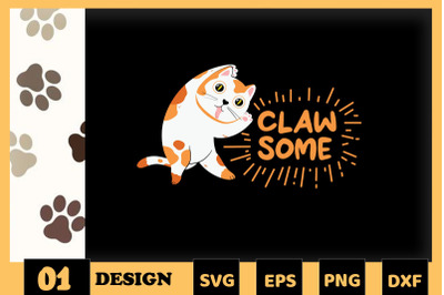 Animal Puns Cat Clawsome Awesome