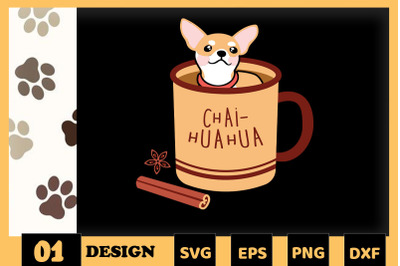 Animal Puns Chai-huahua funny Chihuahua