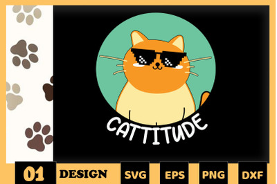 Animal Puns Cattitude Funny Cat attitude