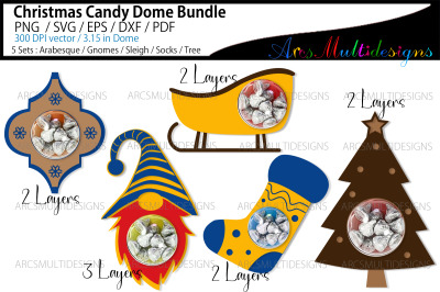 Christmas candy dome ornaments bundle