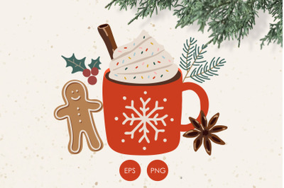 Winter cup Png, Red cup Png, Christmas cup Png