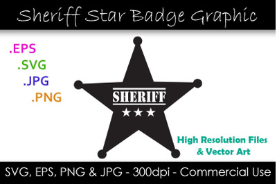 Sheriff Badge - Cowboy Sheriff Badge Clipart
