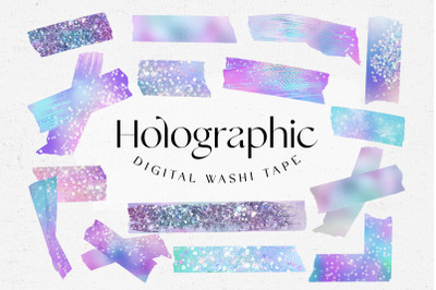 Holographic Iridescent Rainbow Glitter Washi Tape