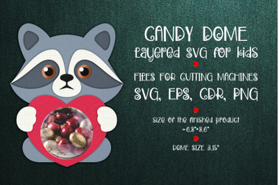 Raccoon Candy Dome | Valentine Paper Craft Template