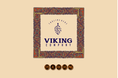 Viking frame scandinavian ornament svg