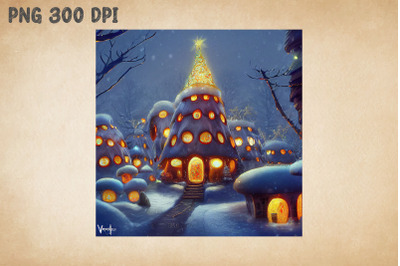 Cozy Christmas Mushroom Village