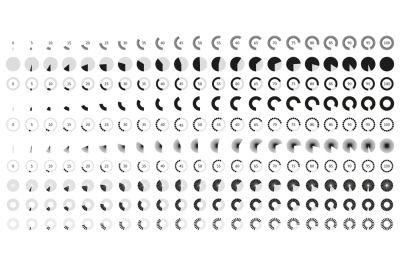 Volume level knob animation. Circle control bar, animated round loader