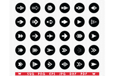 SVG Arrows Signs, Isolated Silhouettes