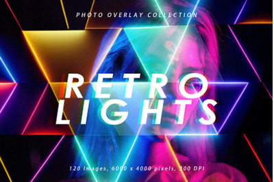 120 Retro Lights Photo Overlays