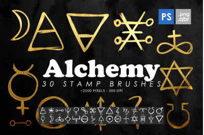 30 Alchemy Symbols Photoshop Stamp Brushes