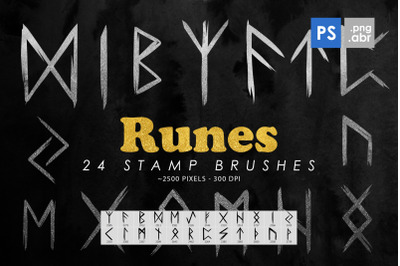 24 Runes Photoshop Stamp Brushes