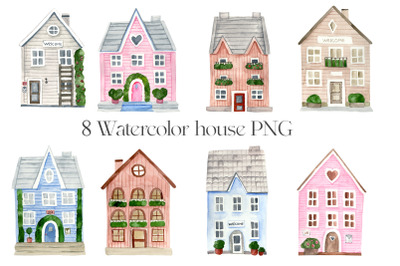 Watercolor house 8 png