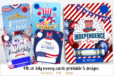 4th of July money holder Patriotic money card sublimation
