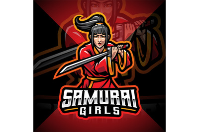 Samurai girls esport mascot logo design