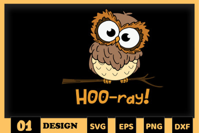 Animal Puns Funny Owl Hoo-ray