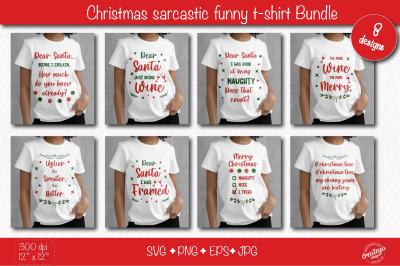Sarcastic Christmas with Funny quotes bundle SVG| Snarky Christmas SVG