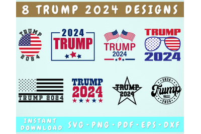 Trump 2024 SVG Bundle, Trump 2024 Cut Files For Cricut, Silhouette