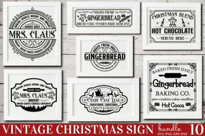 Vintage Christmas Sign SVG Bundle