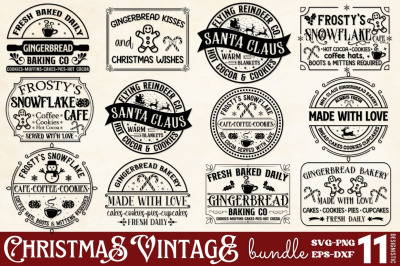 Vintage Christmas SVG Bundle