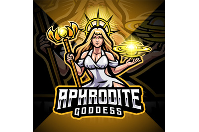 Aphrodite goddess esport mascot logo design
