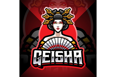 Geisha esport mascot logo design